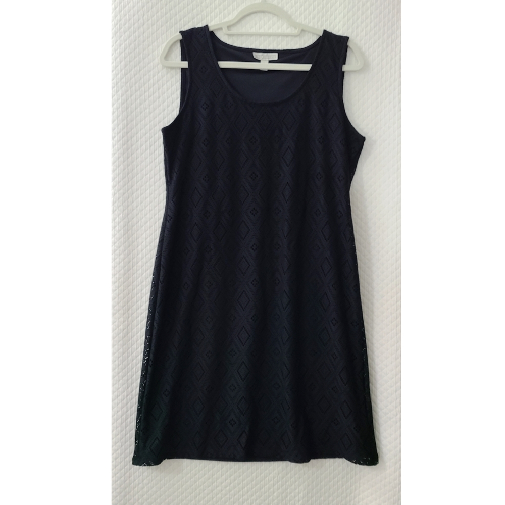 Dana Buchman black diamond pattern midi dress